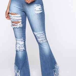 Fashion Nova Distressed Flare